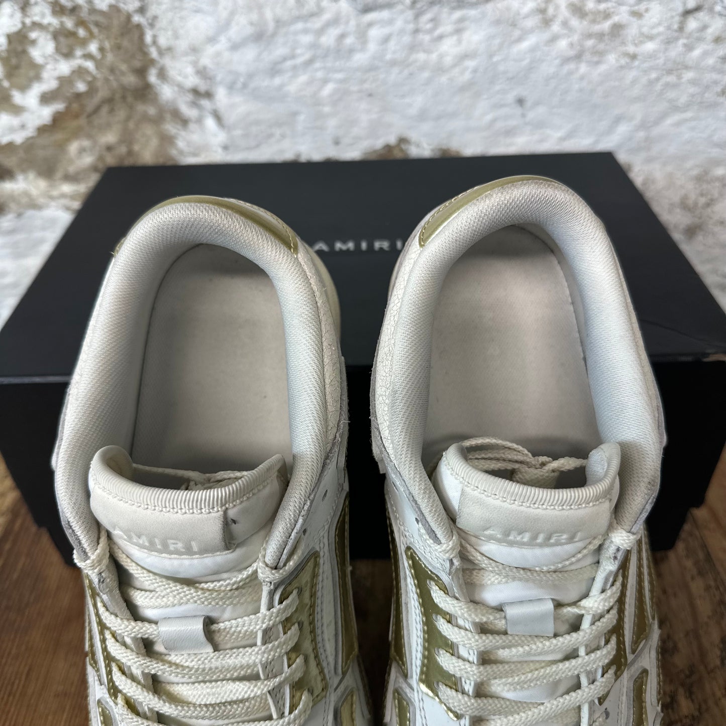 Amiri Gold Skeleton White Sneaker Sz 10 (43)