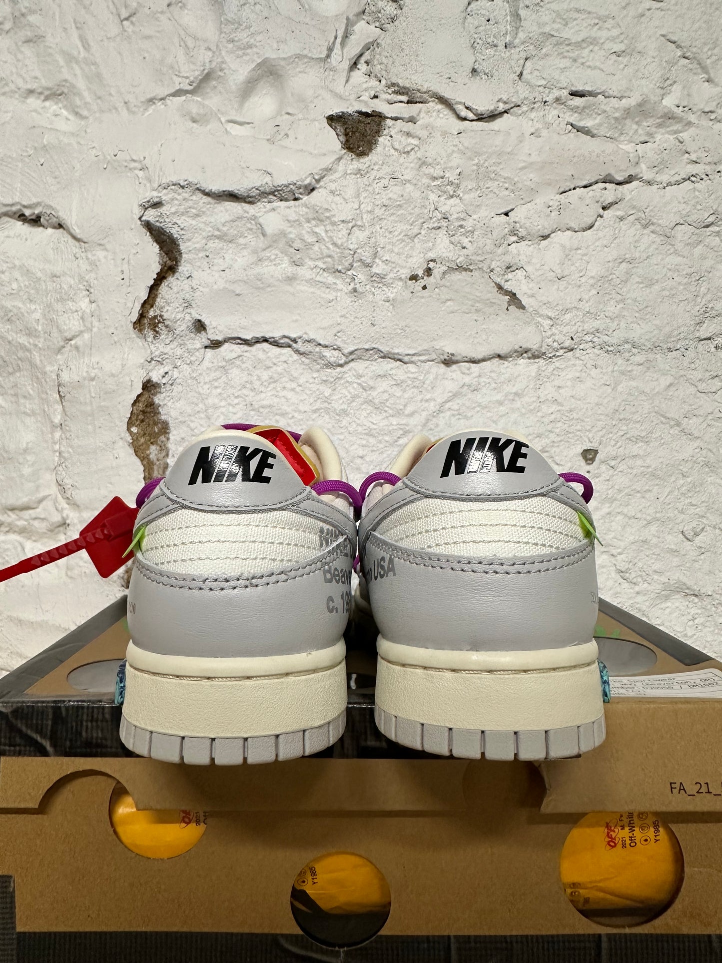 Nike Dunk Low Off-White Lot 45 Sz 9 DS