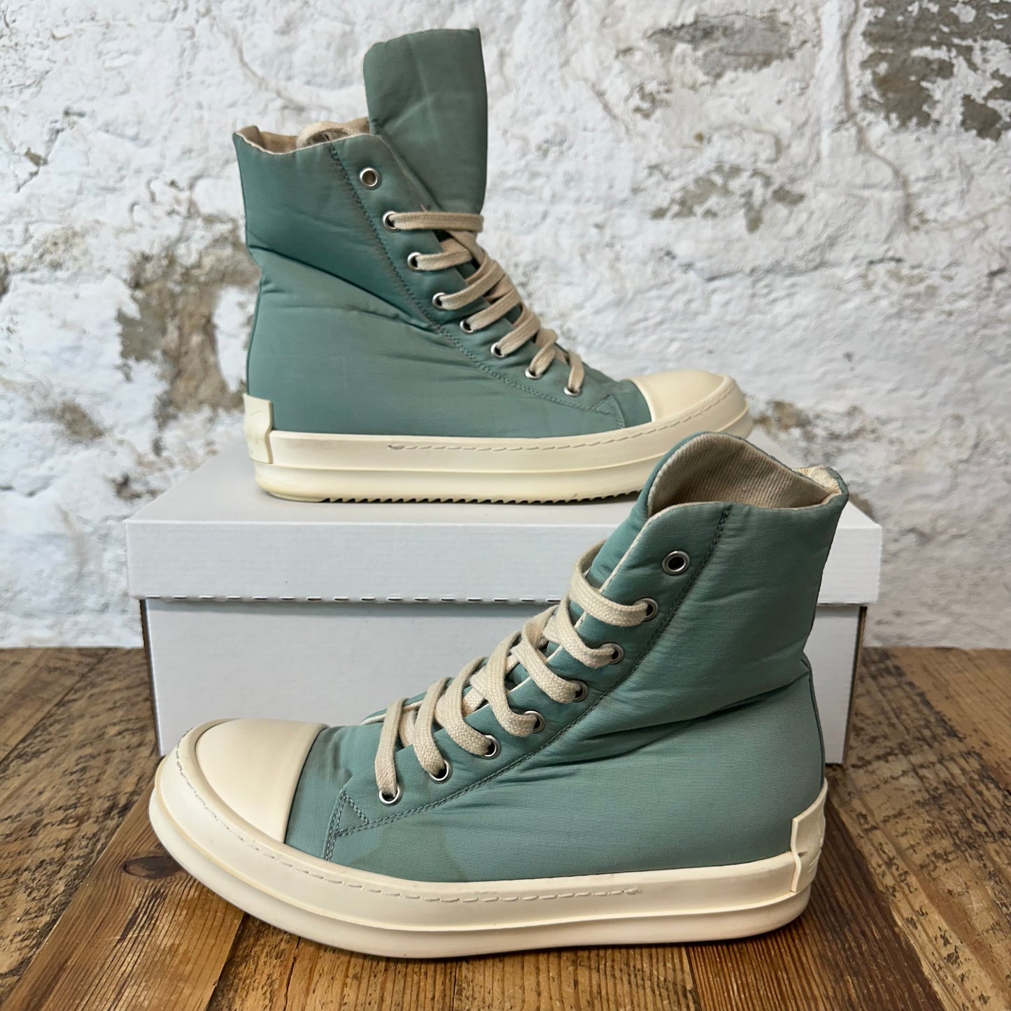 Rick Owens DRKSHDW Teal Padded High Sz 6.5 (39) No Box