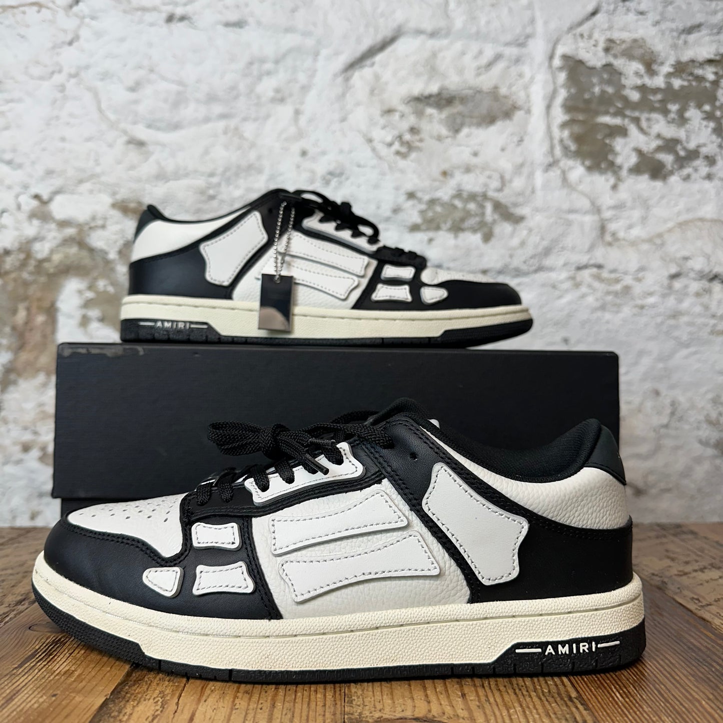 Amiri White Skeleton Black White Sneaker Sz 6.5 (39)