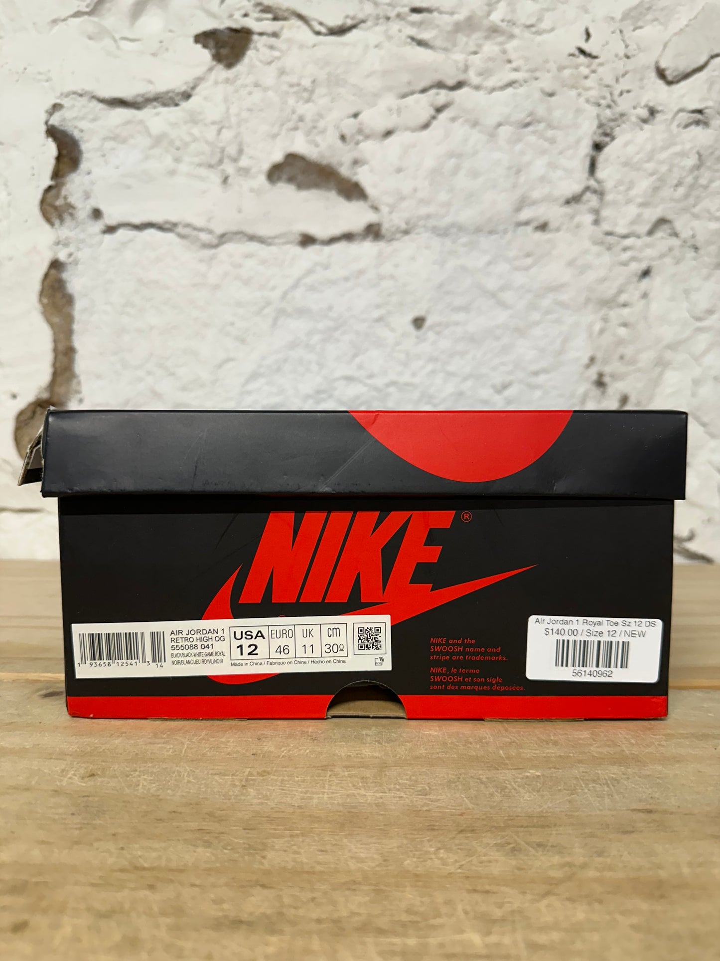 Air Jordan 1 High Royal Toe Sz 12 DS