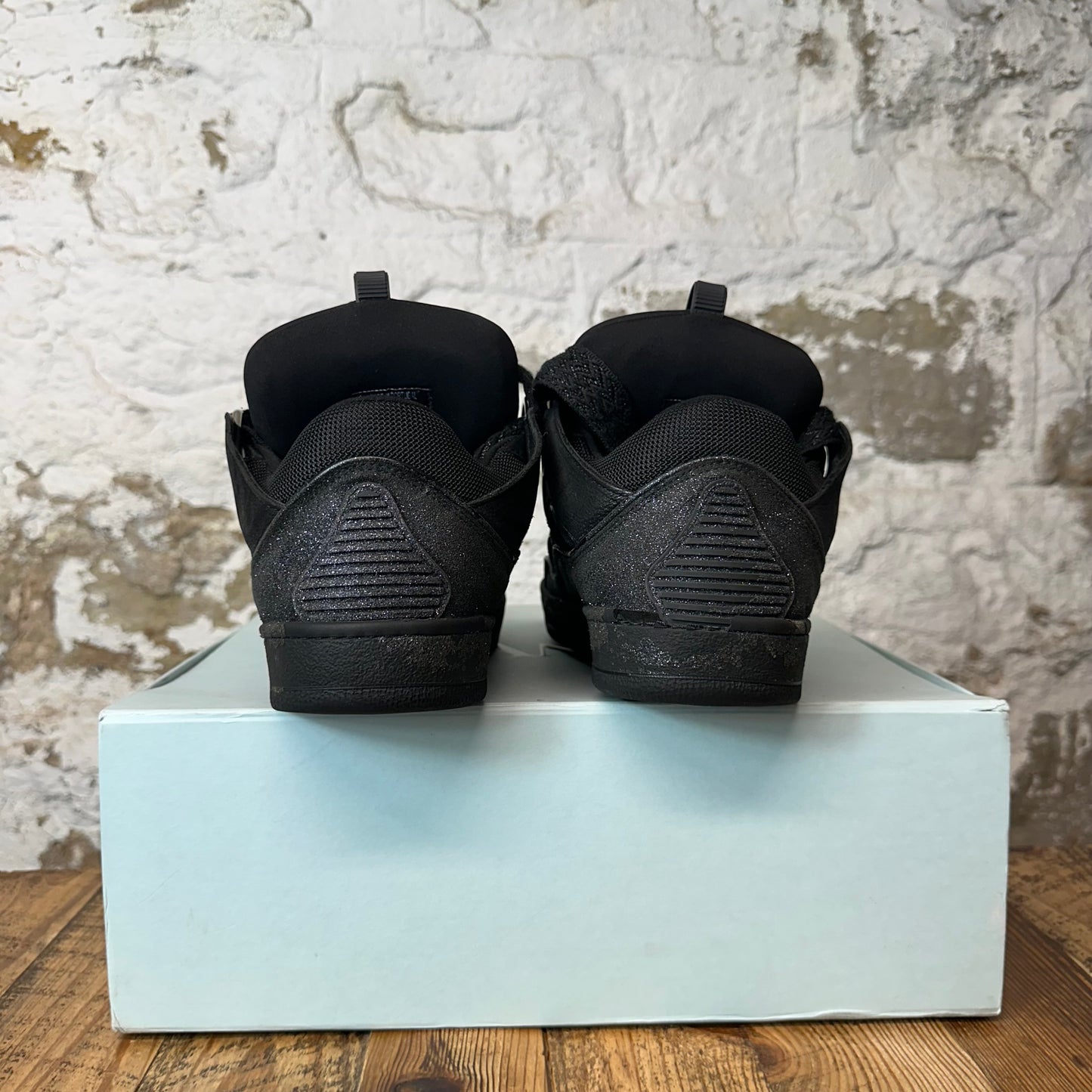 Lanvin Curb Triple Black Glitter Sneaker Sz 12 (45)