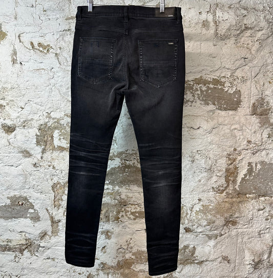 Amiri Distressed Faded Black Denim Jeans Sz 34