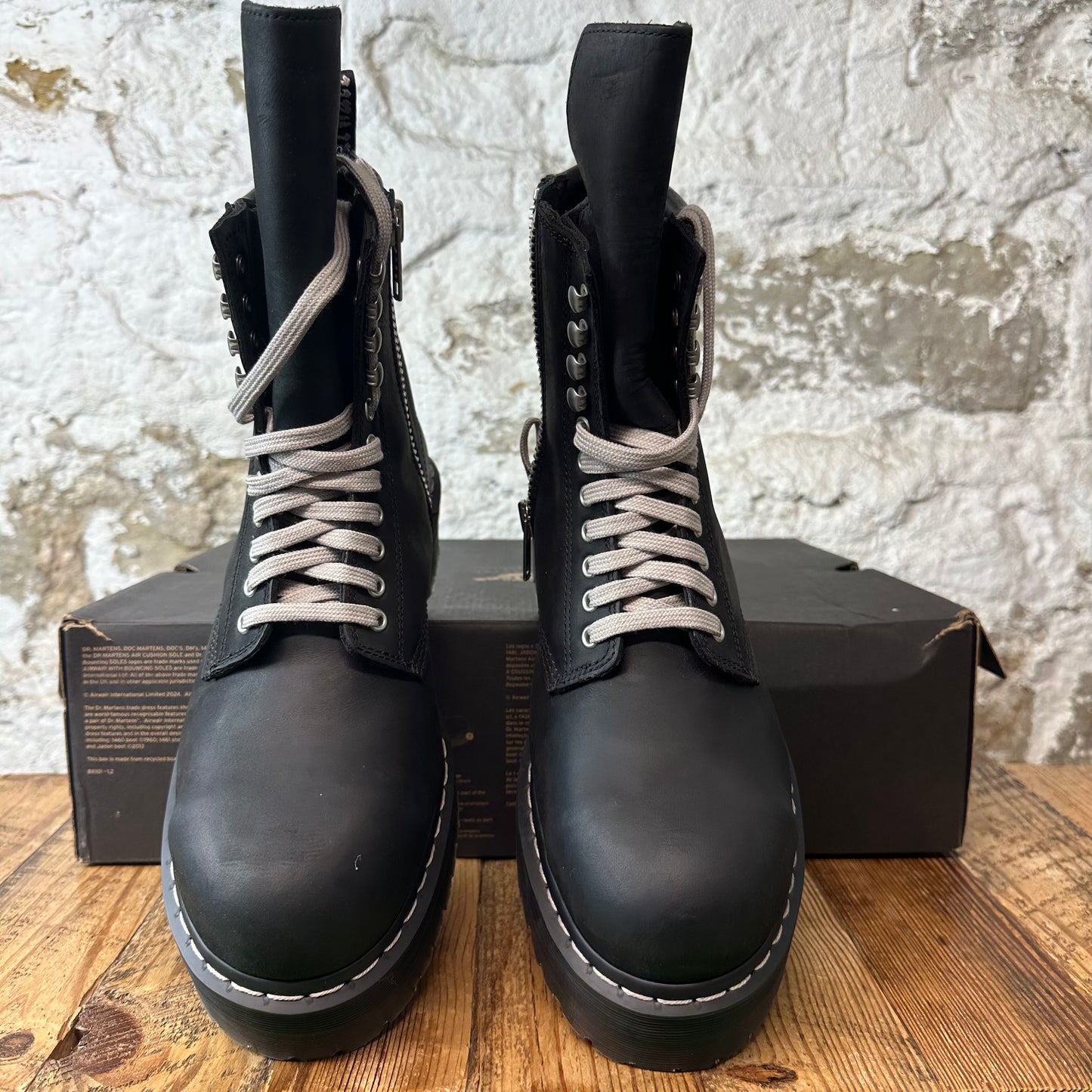 Rick Owens 1460 Quad Sole Steel Toe Boot Sz 12 DS