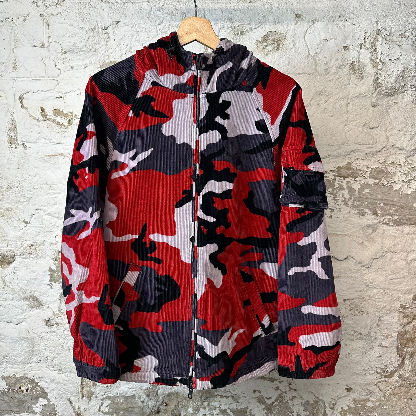 Supreme Nike Red Camo Corduroy Jacket Sz S