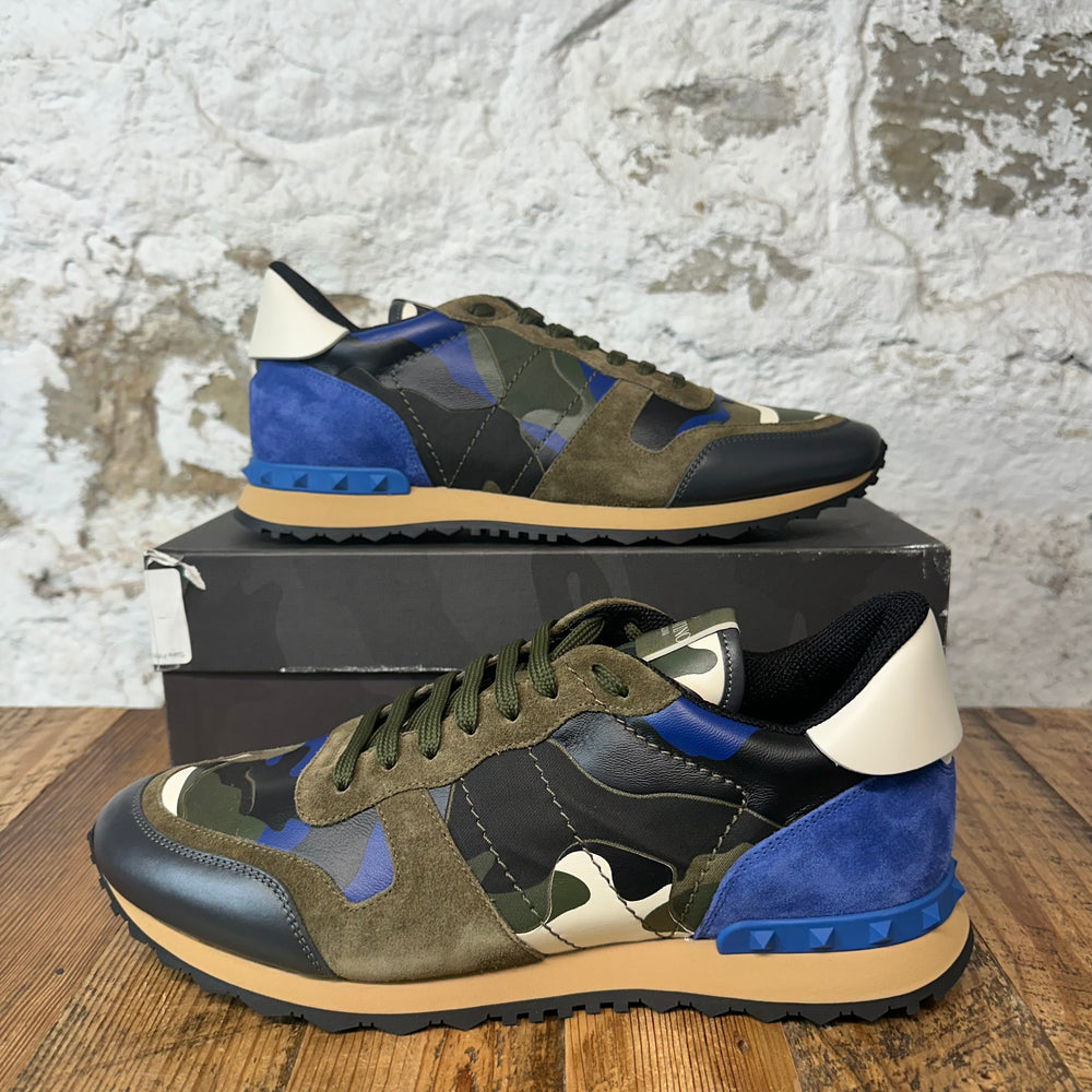 Valentino Green Camo Blue Rock Runner Sneaker Sz 13 (46) DS