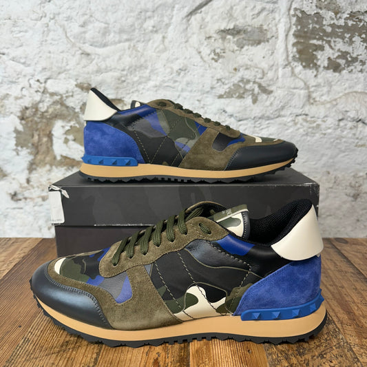 Valentino Green Camo Blue Rock Runner Sneaker Sz 13 (46) DS
