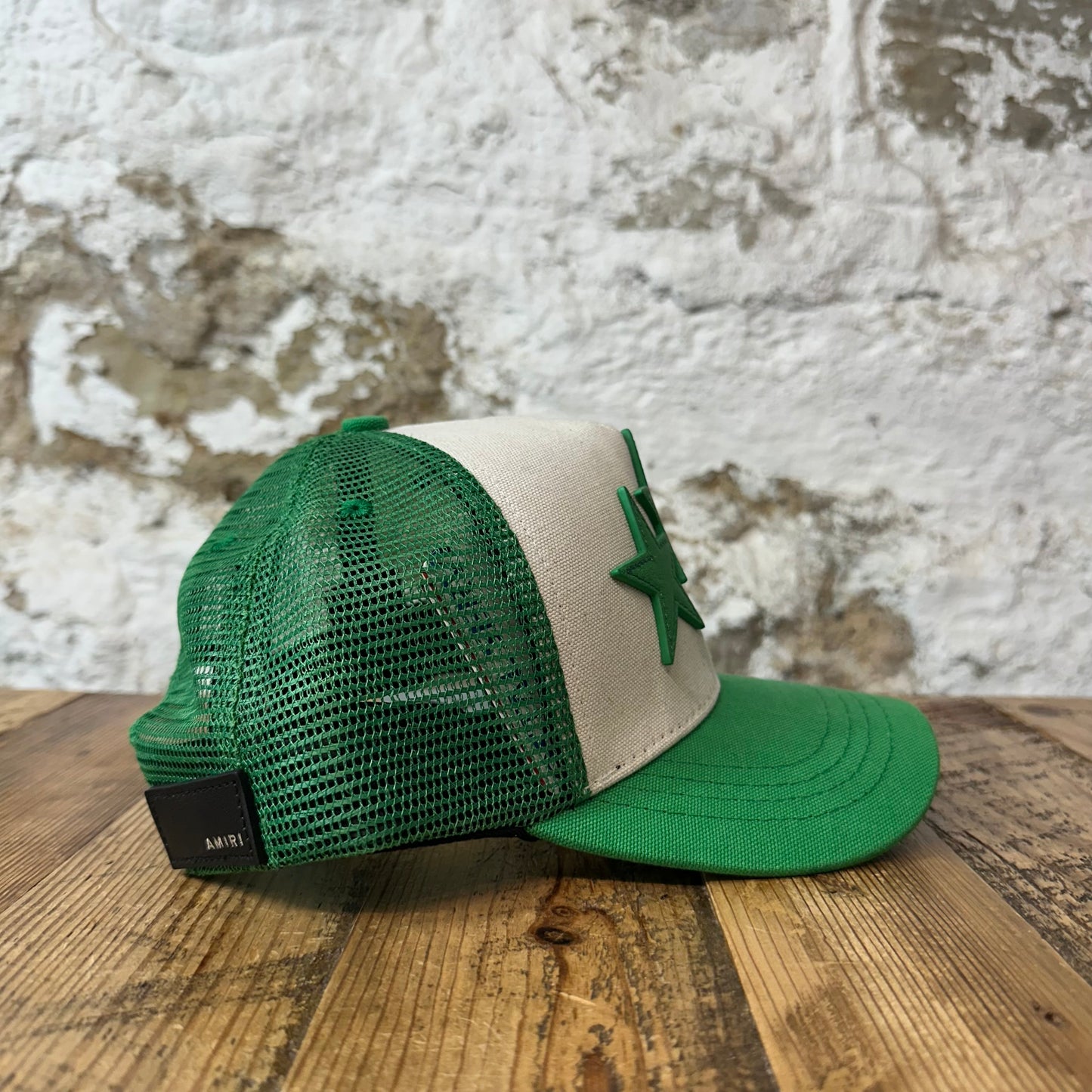 Amiri Green Stars White Green Trucker Hat