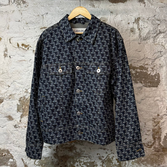 Lanvin Logo Print Denim Jacket Sz XL