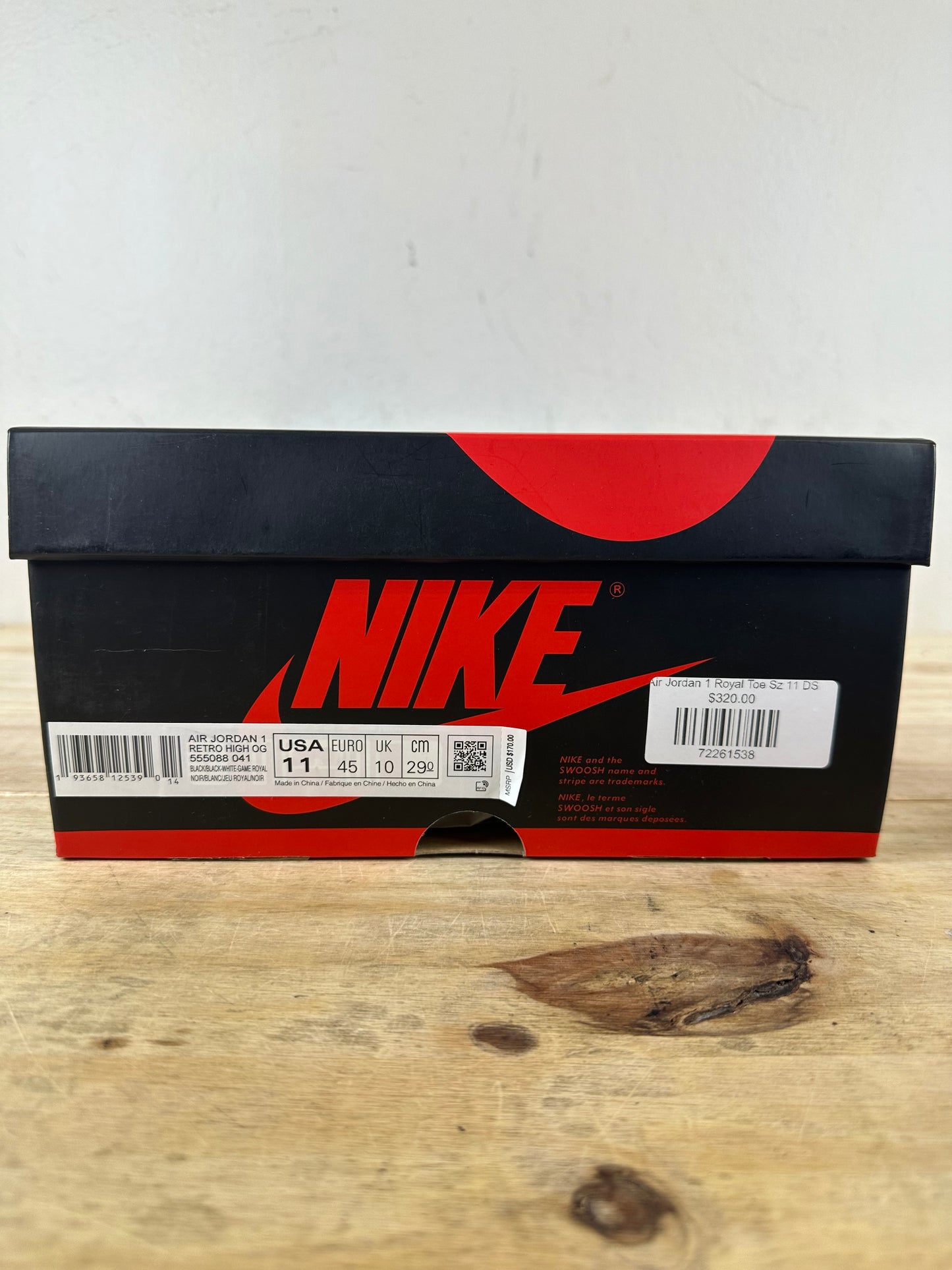 Air Jordan 1 High Royal Toe Sz 11 DS