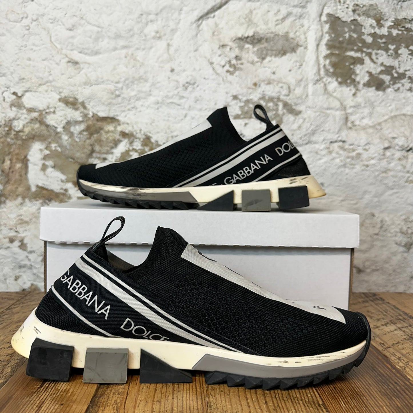 Dolce Gabbana Sorrento Black White Sneaker Sz 11 (44)