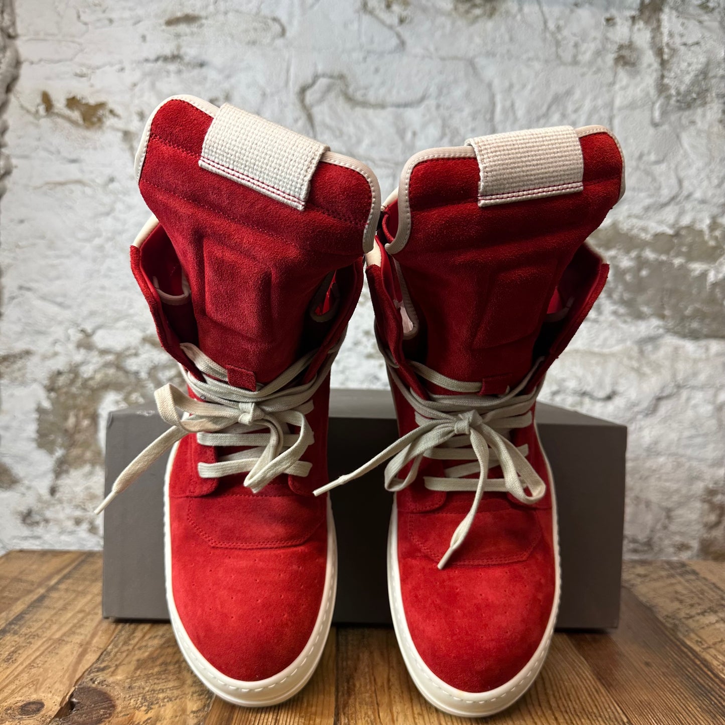 Rick Owens Geobasket Carnelian Milk Sneaker Sz 9 (42)