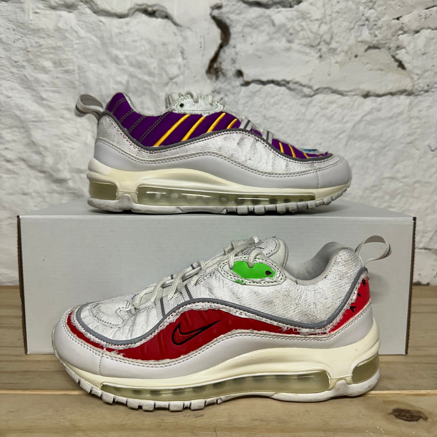 Nike Air Max 98 Cut Away White Sz 5 (6.5W)
