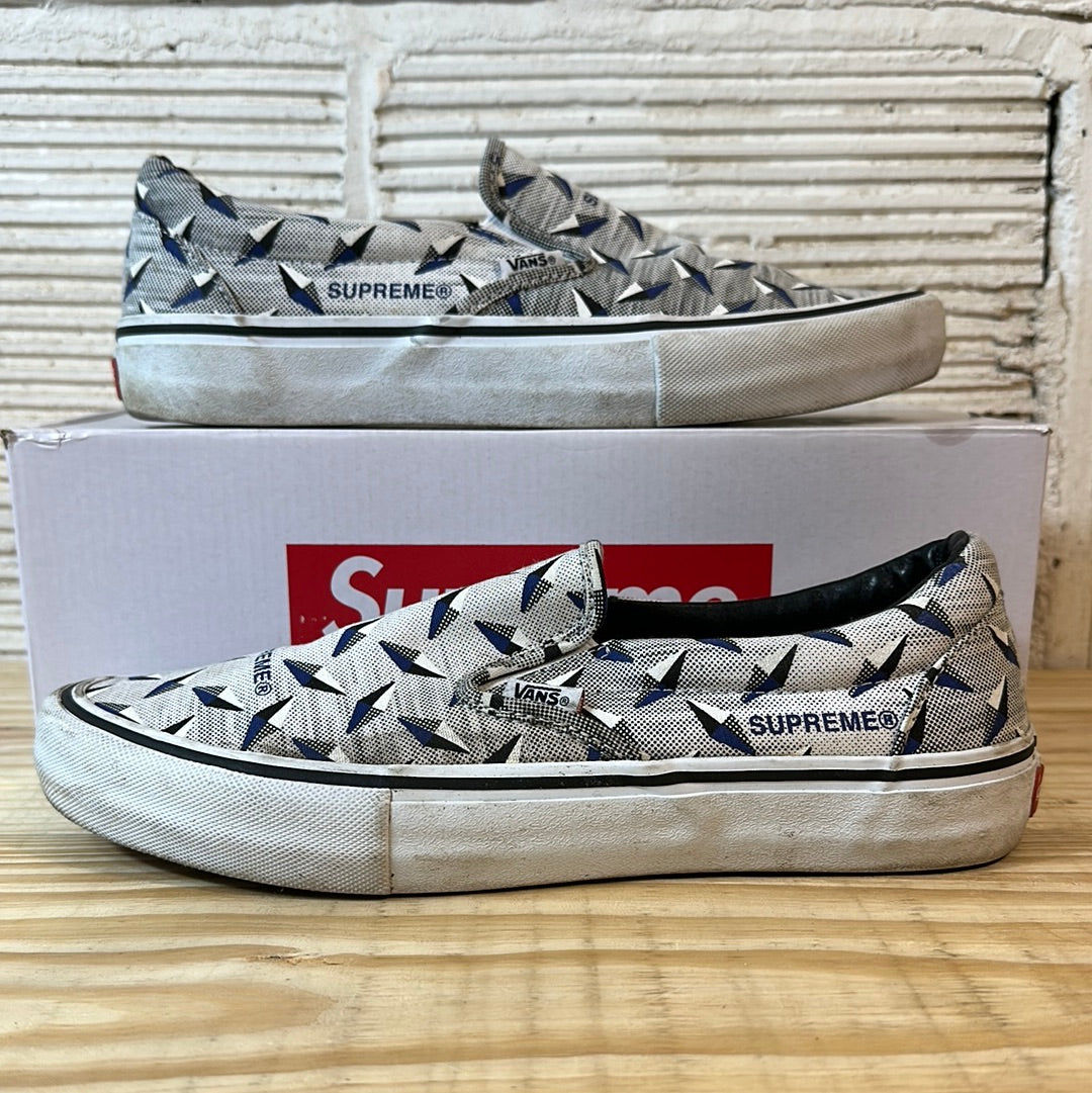 Vans Slip-On Supreme Diamond Plate White Sz 10