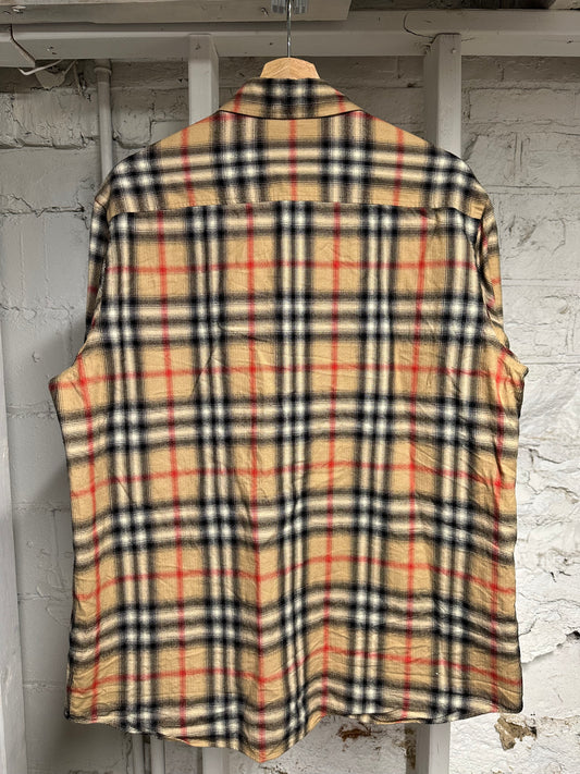 Burberry Plaid Flannel Button Up Sz M