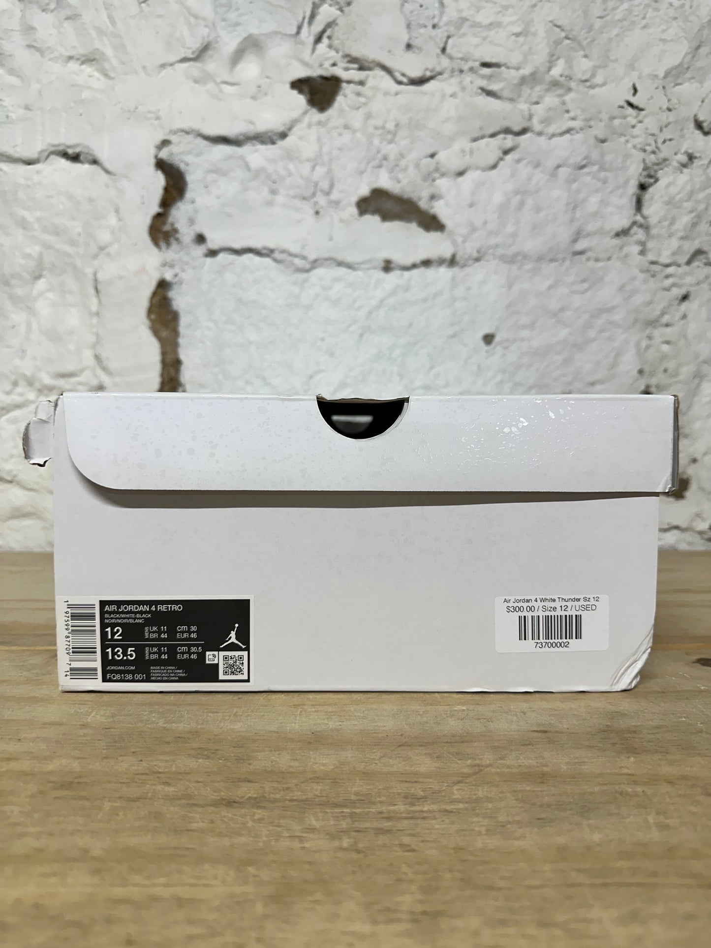 Air Jordan 4 White Thunder Sz 12