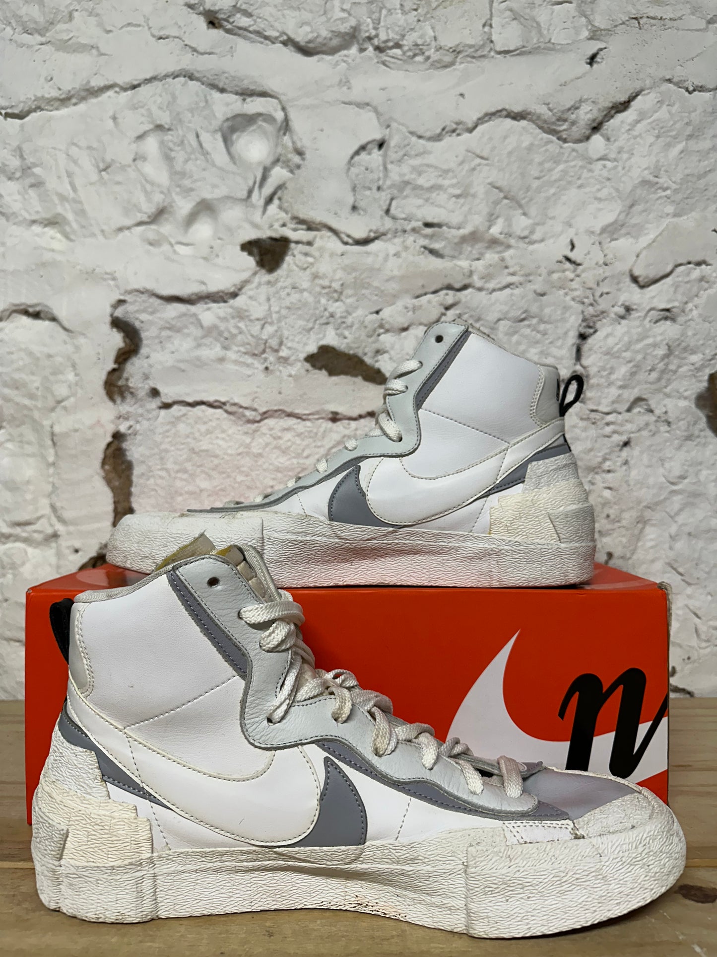 Nike Sacai Blazer White Grey Sz 14
