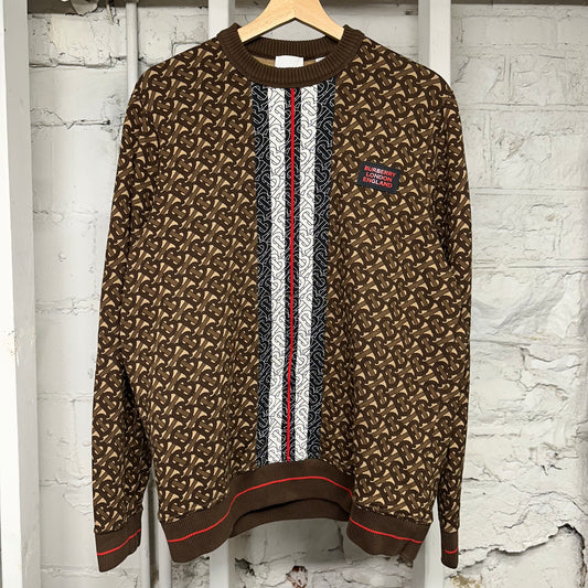 Burberry Monogram Stripe Crewneck Sz M