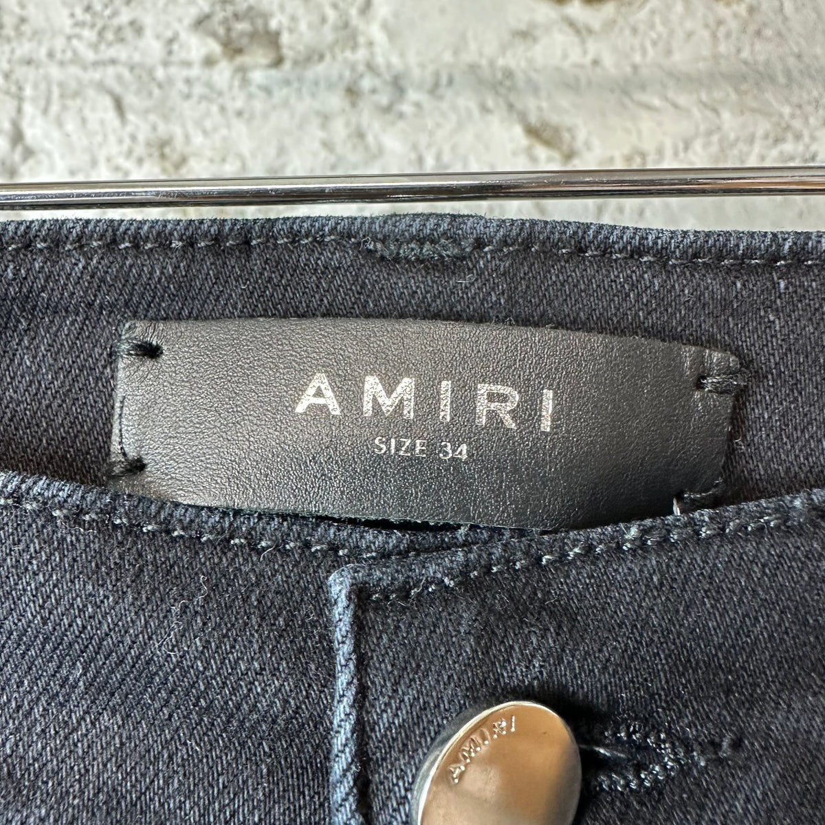 Amiri MX1 Cracked Pink Black Denim Jeans Sz 34