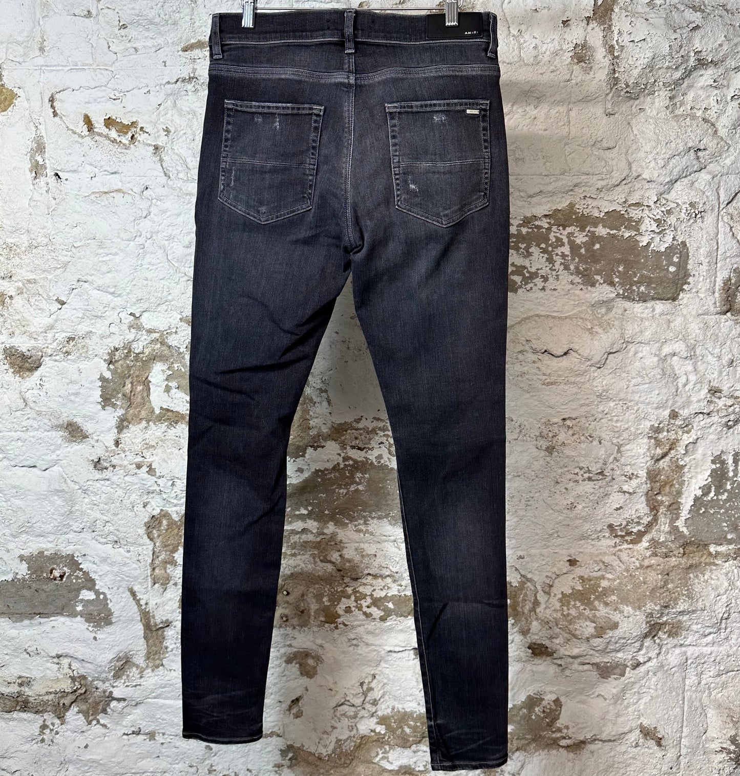 Amiri MX1 Black Paisley Grey Denim Jeans Sz 31