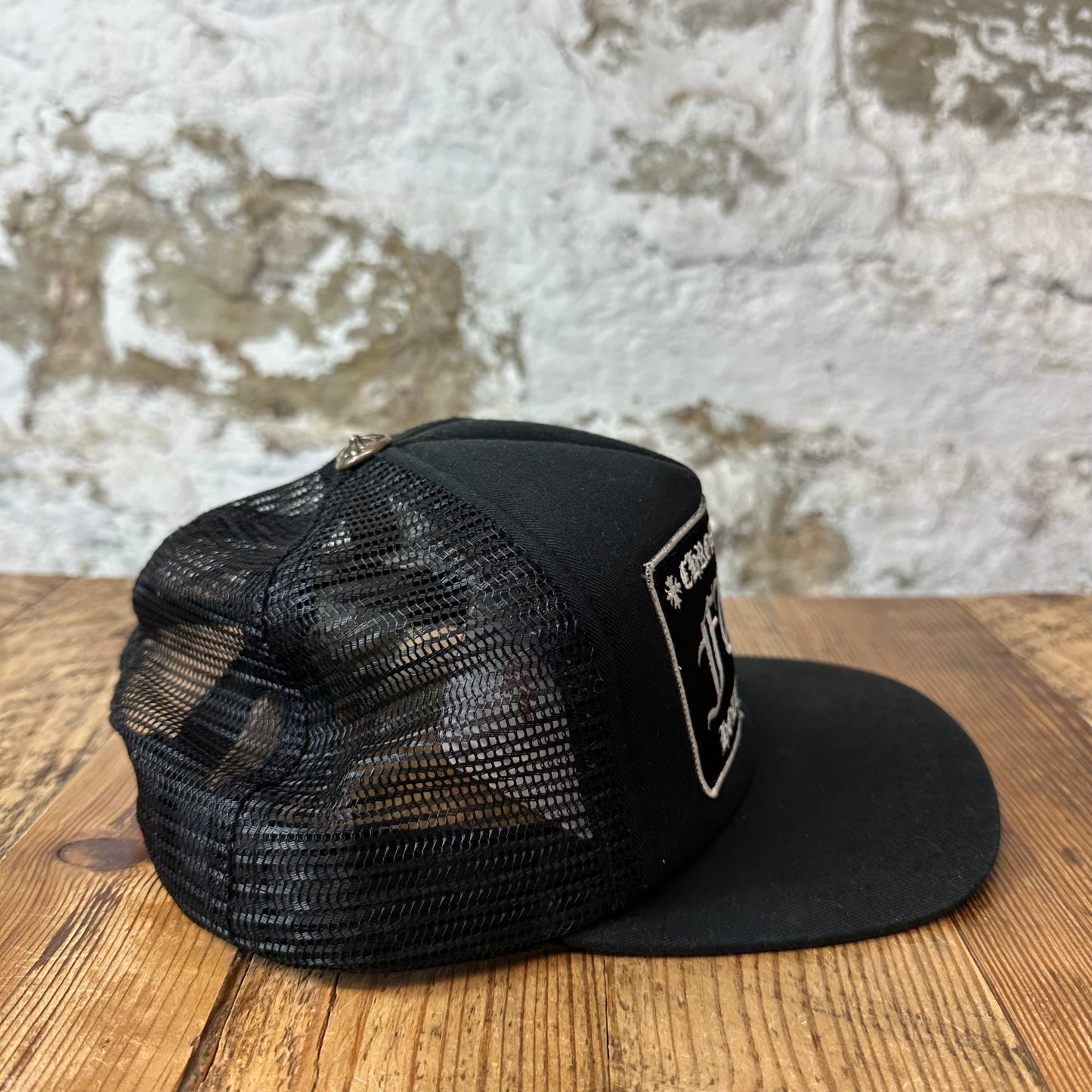 Chrome Hearts Hollywood FUCK Black Trucker Hat