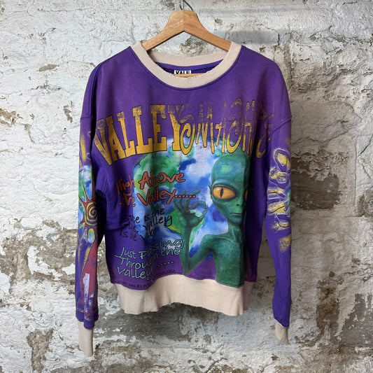 Vale Space Alien Crewneck Purple Sz S DS
