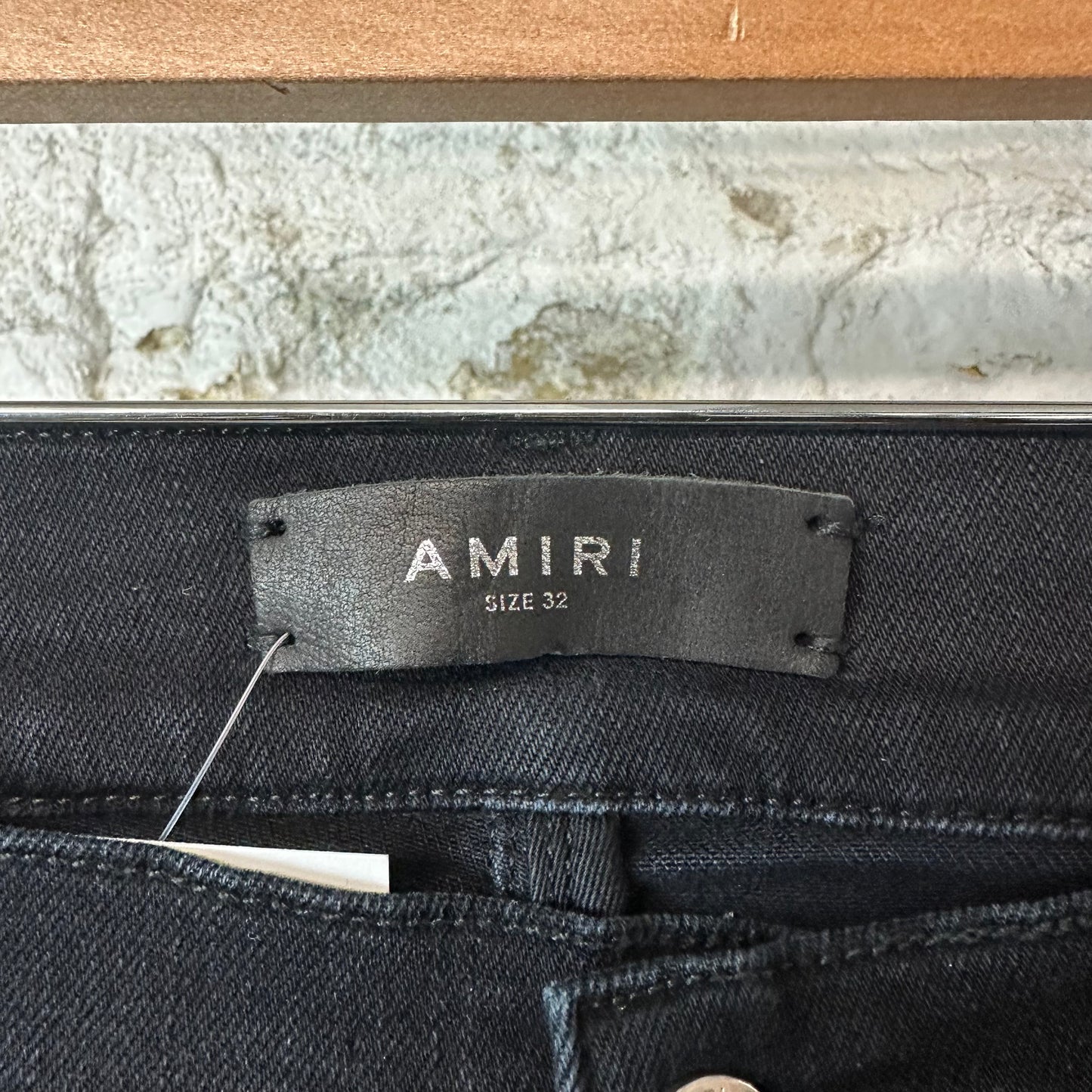 Amiri Leopard Thrasher Black Denim Jeans Sz 32