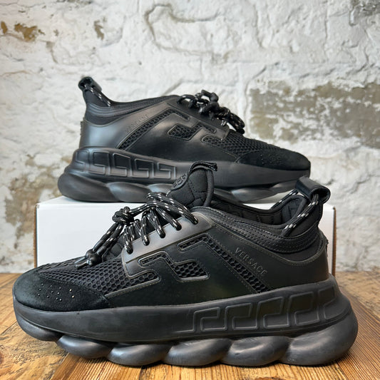 Versace Chain Reaction Triple Black Sneaker Sz 12 (45)