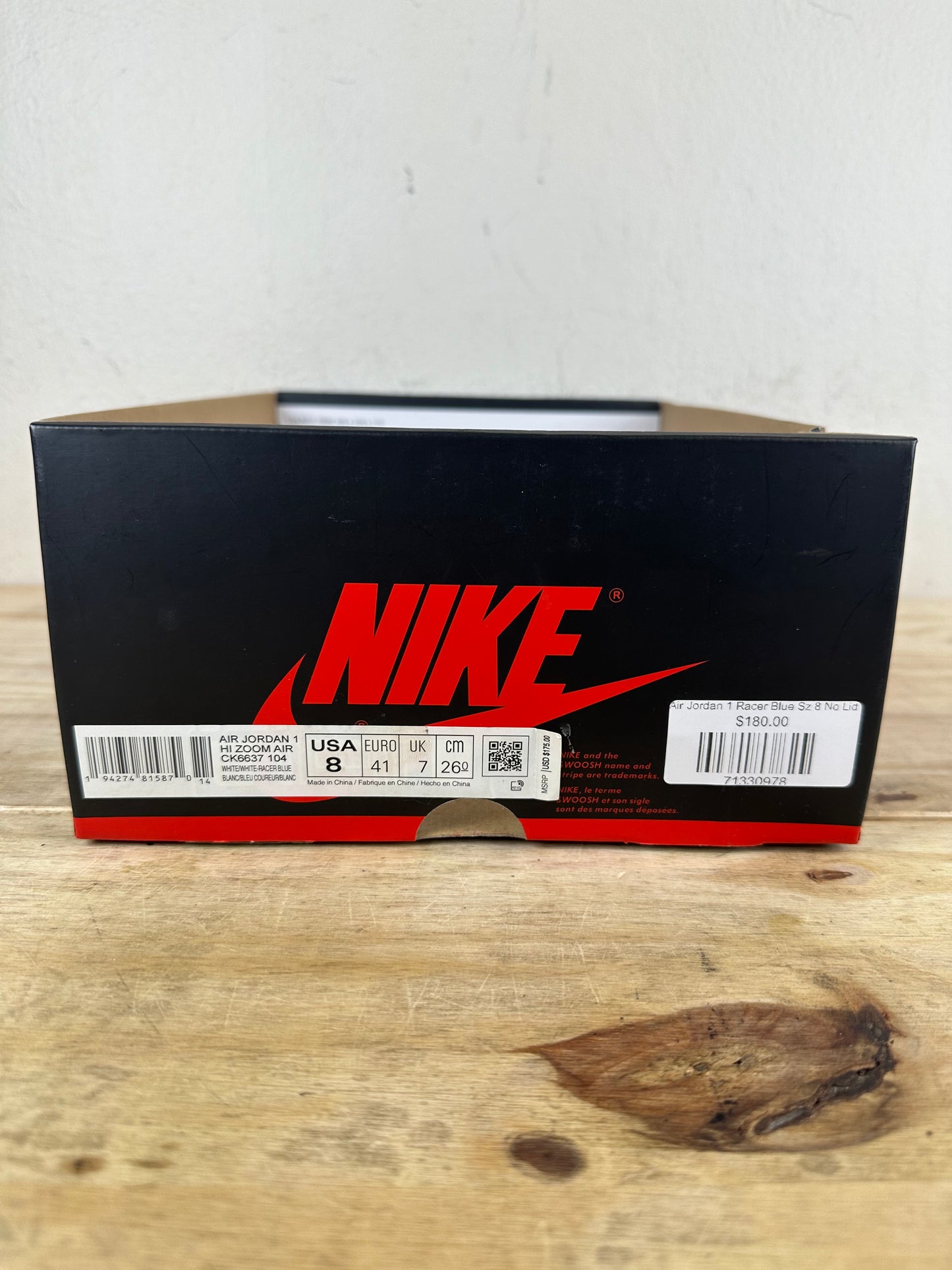 Air Jordan 1 High Zoom White Racer Blue Sz 8