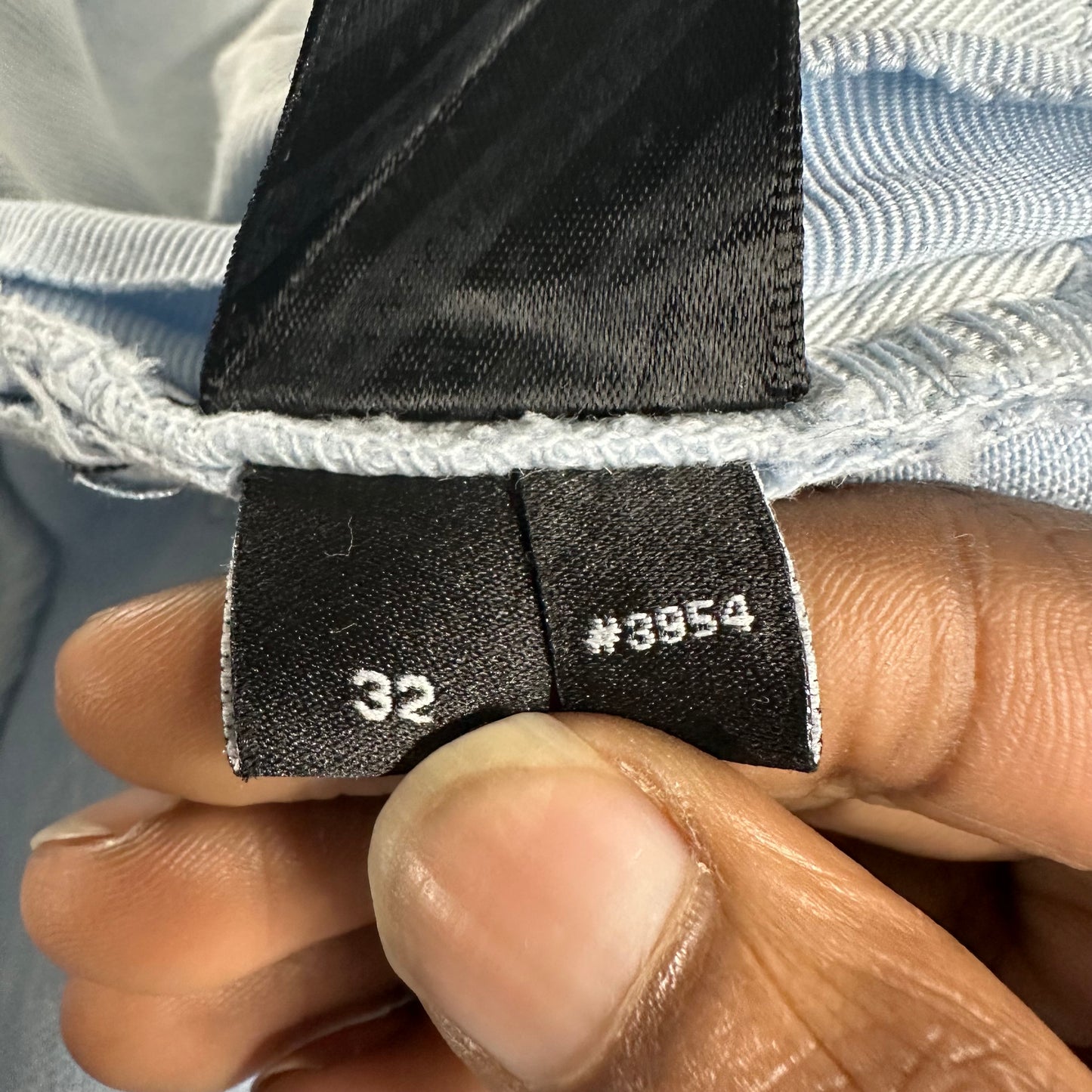 Amiri MX1 Blue Leather Mineral Blue Denim Jeans Sz 32