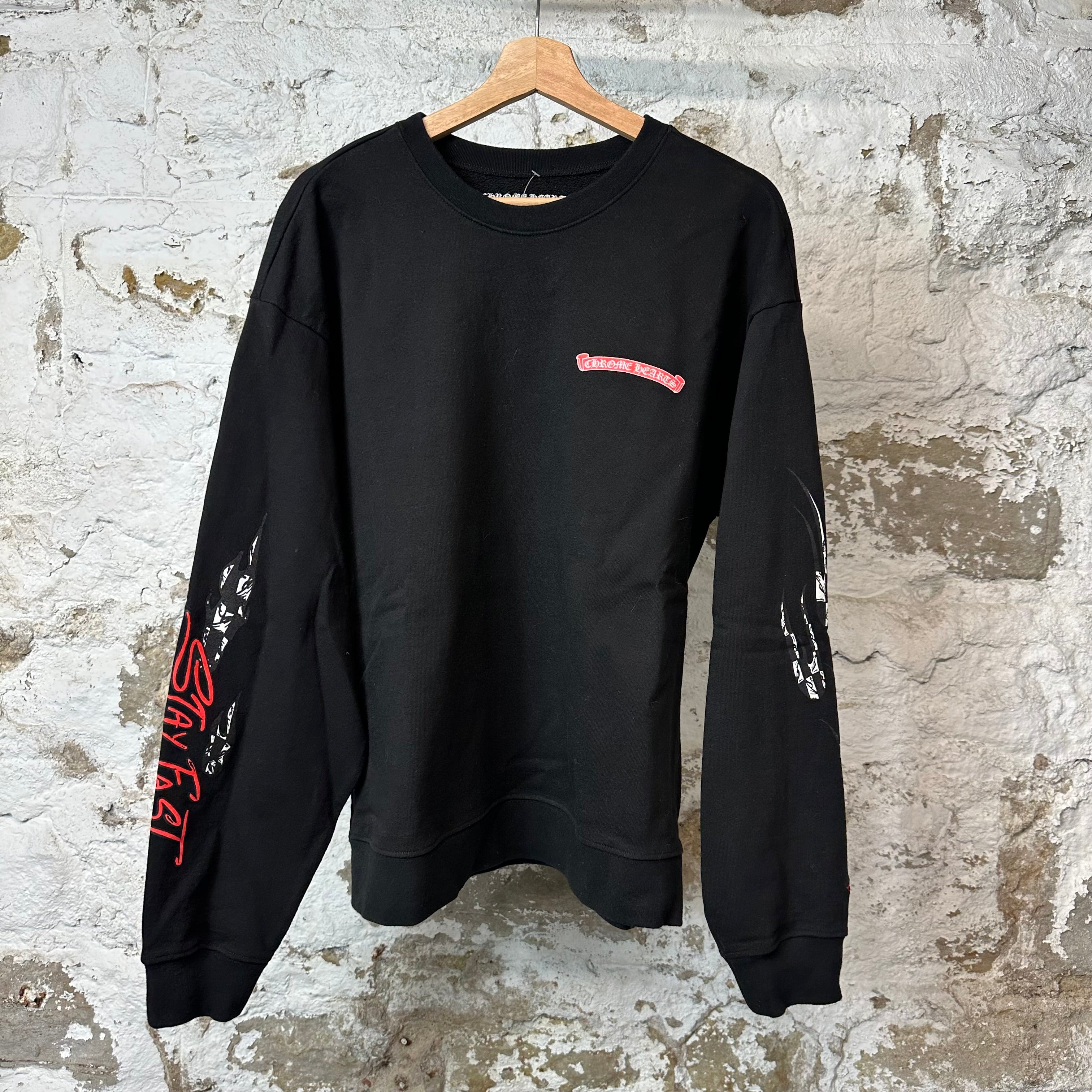 Chrome Hearts Matty Boy Stay Fast Crewneck Black Sz L
