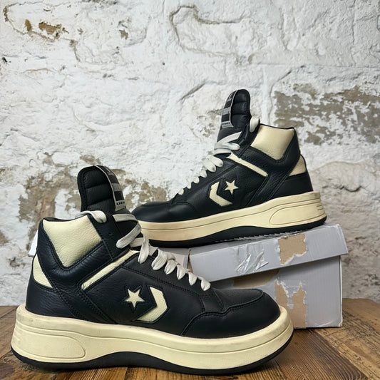 Rick Owens High TURBOWPN Black Cream Sneaker Sz 11.5
