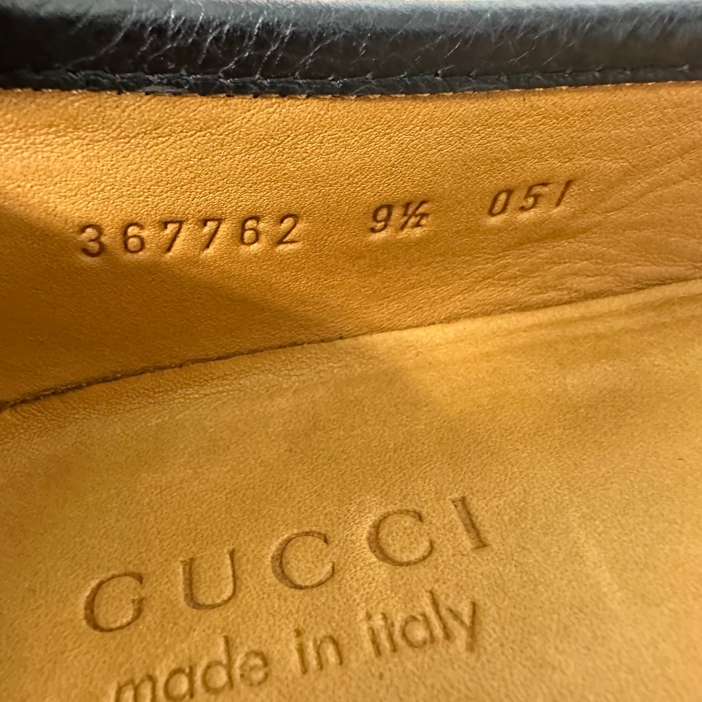 Gucci Horsebit Black Leather Loafer Sz 9.5