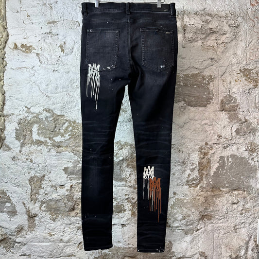 Amiri MA Drip Black Denim Jeans Sz 34