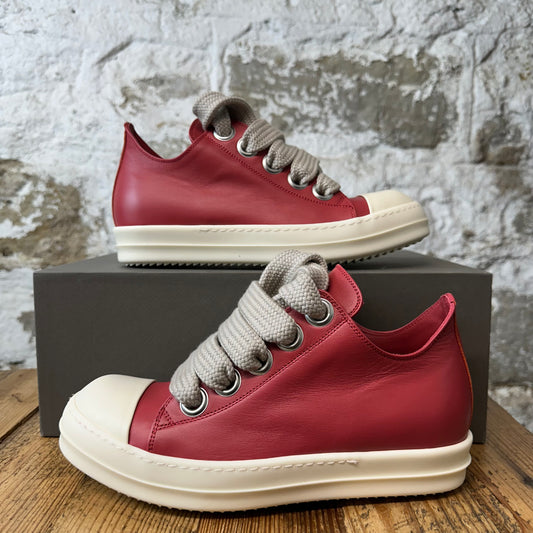 Rick Owens Jumbo Lace Carnelian Milk Sneaker Sz 7 (40) DS