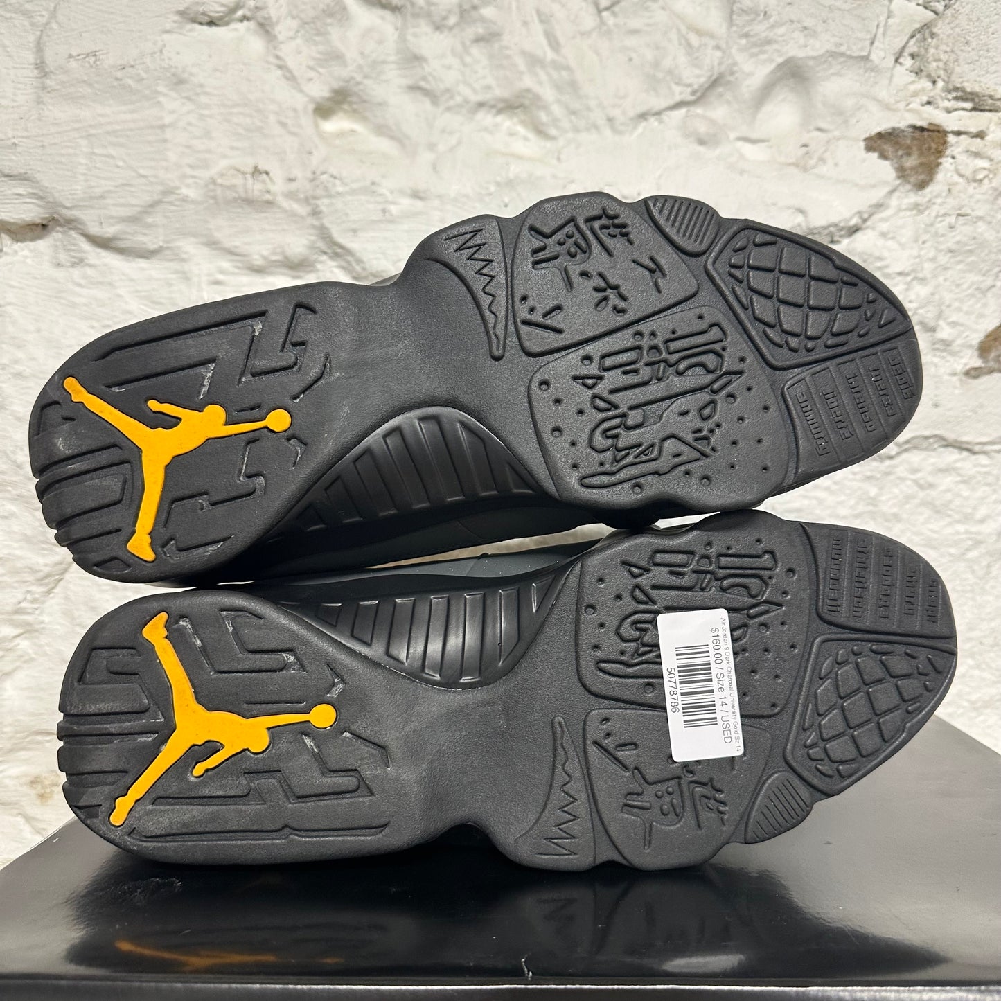 Air Jordan 9 Dark Charcoal University Gold Sz 14
