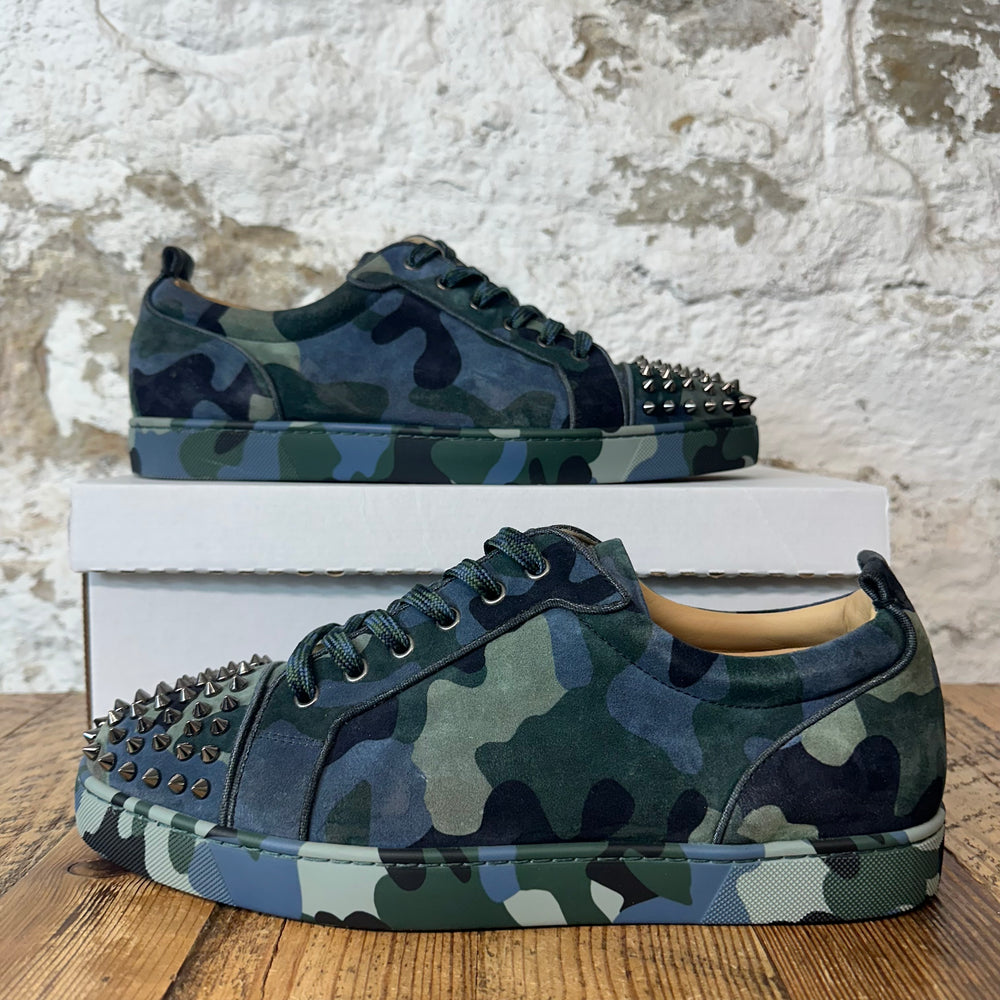 Christian Louboutin Blue Green Camo Spike Sneaker Sz 12 (45)