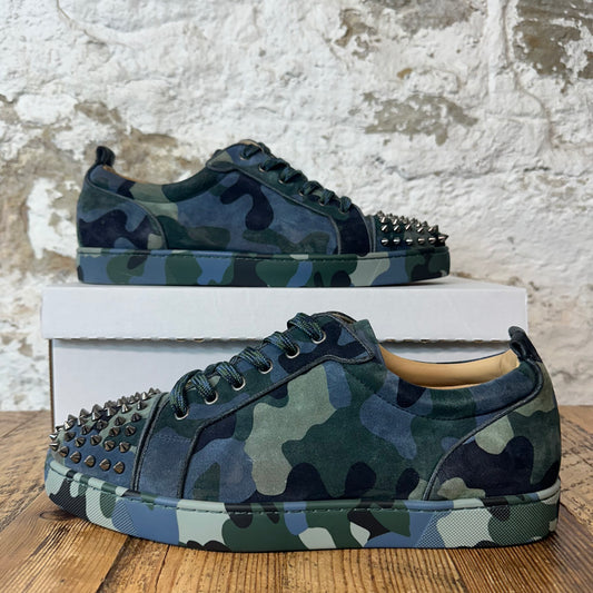 Christian Louboutin Blue Green Camo Spike Sneaker Sz 12 (45)