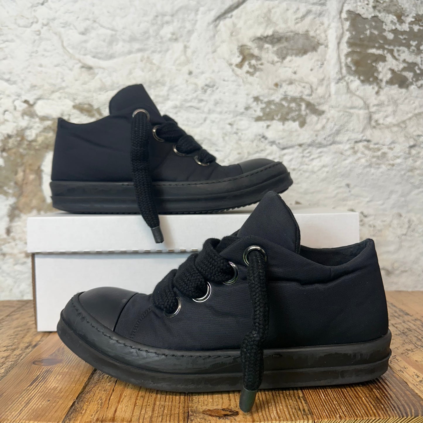Rick Owens Jumbo Lace Puffer Triple Black Sneaker Sz 9 (42)