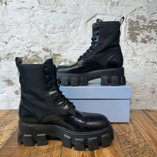 Prada Monolith Brushed Leather Re Nylon Boot Sz 6 (38.5)