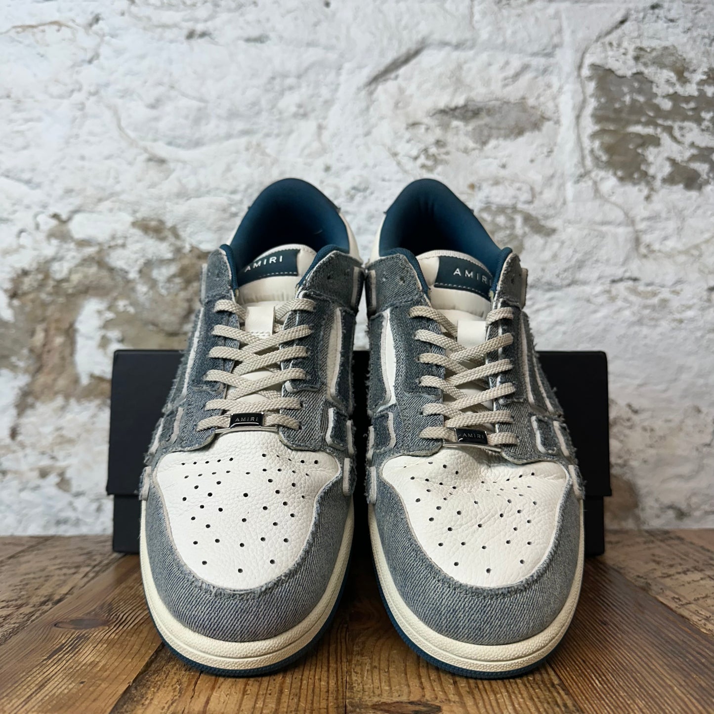 Amiri Denim Skeleton White Sneaker Sz 13 (46)
