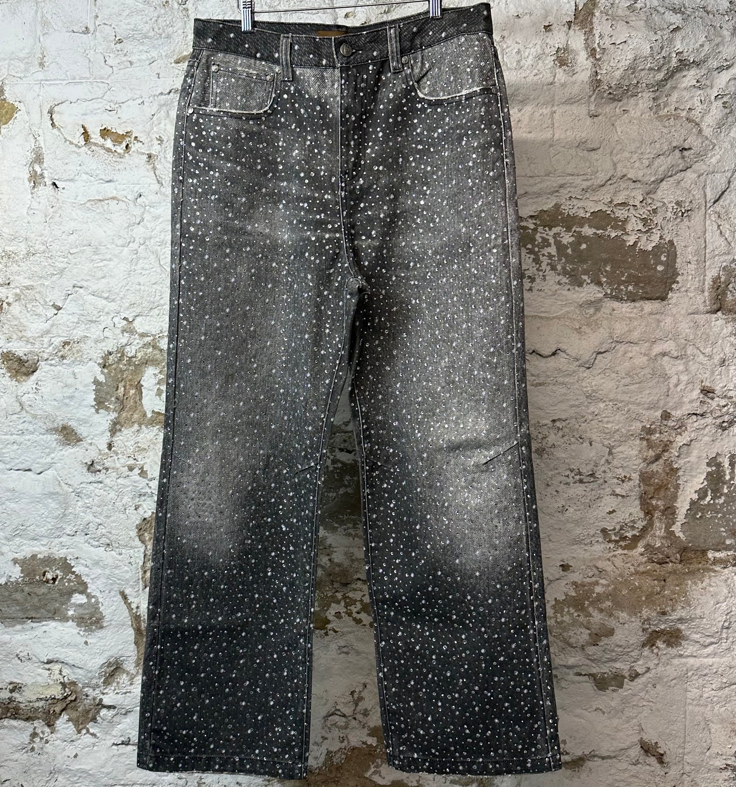 Birth Of Royal Child Diamond Grey Denim Jeans Sz L