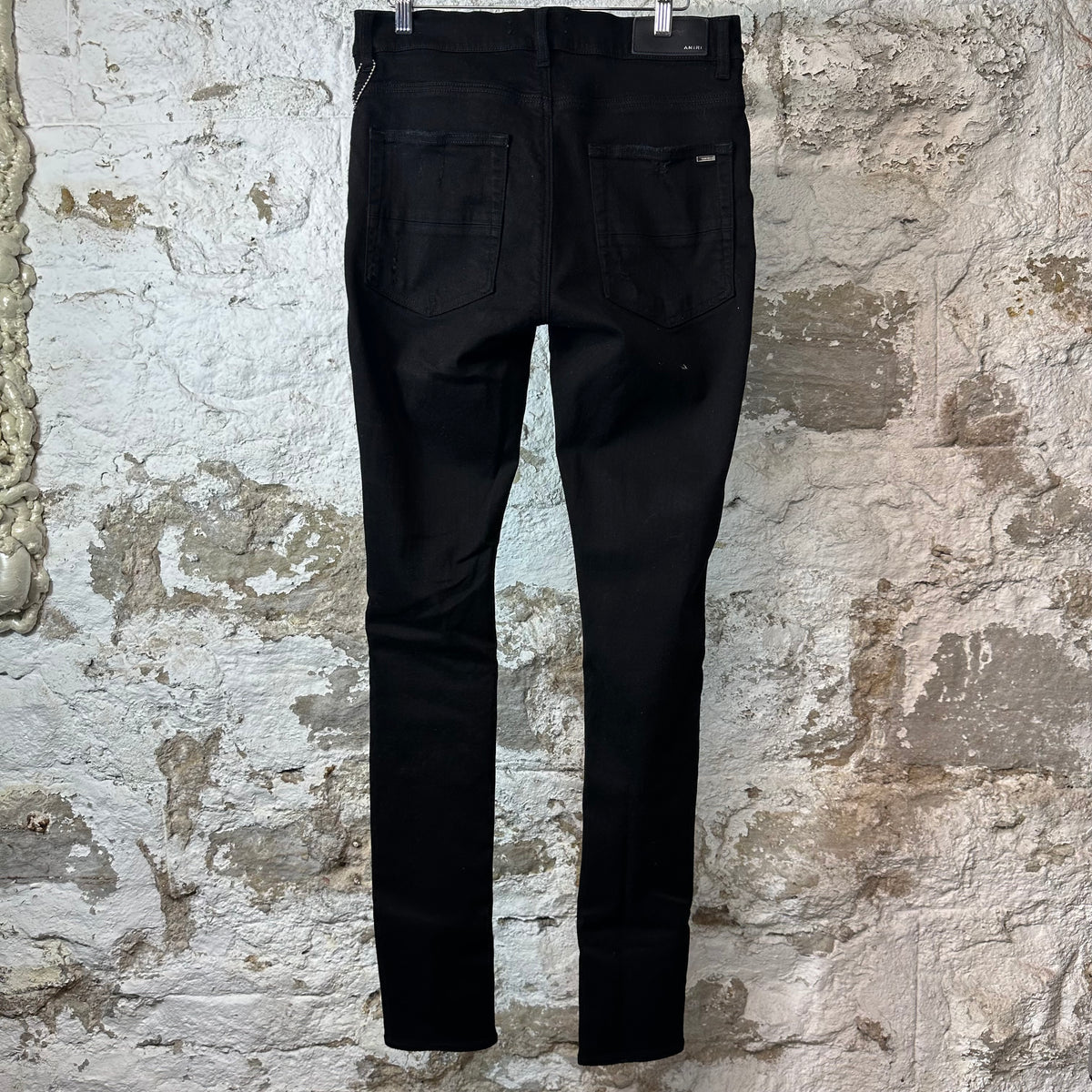 Amiri Knee Rip Black Denim Jeans Sz 31