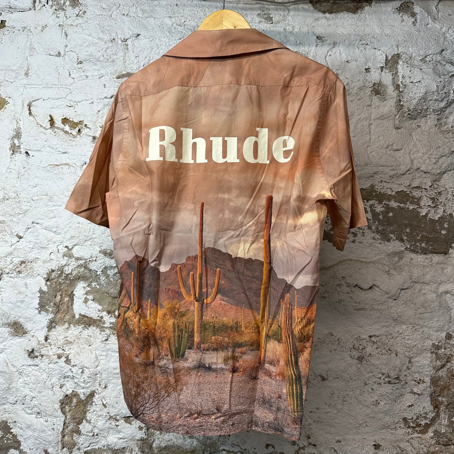 Rhude Desert Graphic Button Up Shirt Sz S
