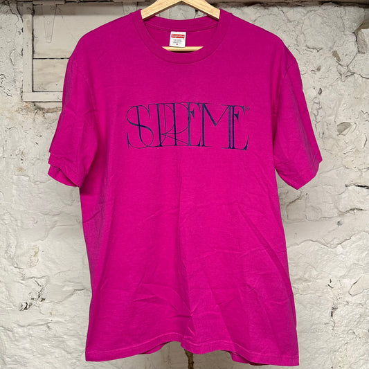 Supreme Pink Purple Spellout T-Shirt Sz M