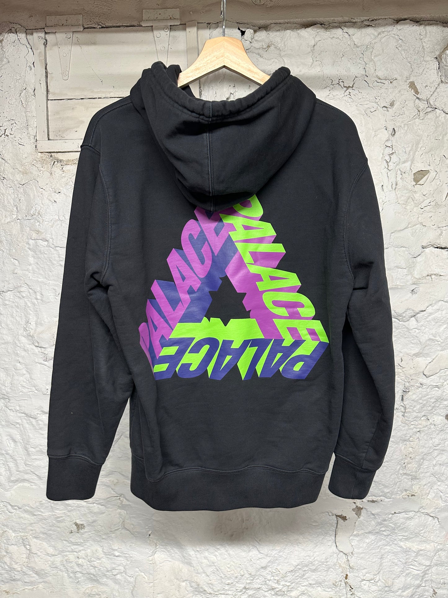 Palace Green Purple Logo Black Hoodie Sz S