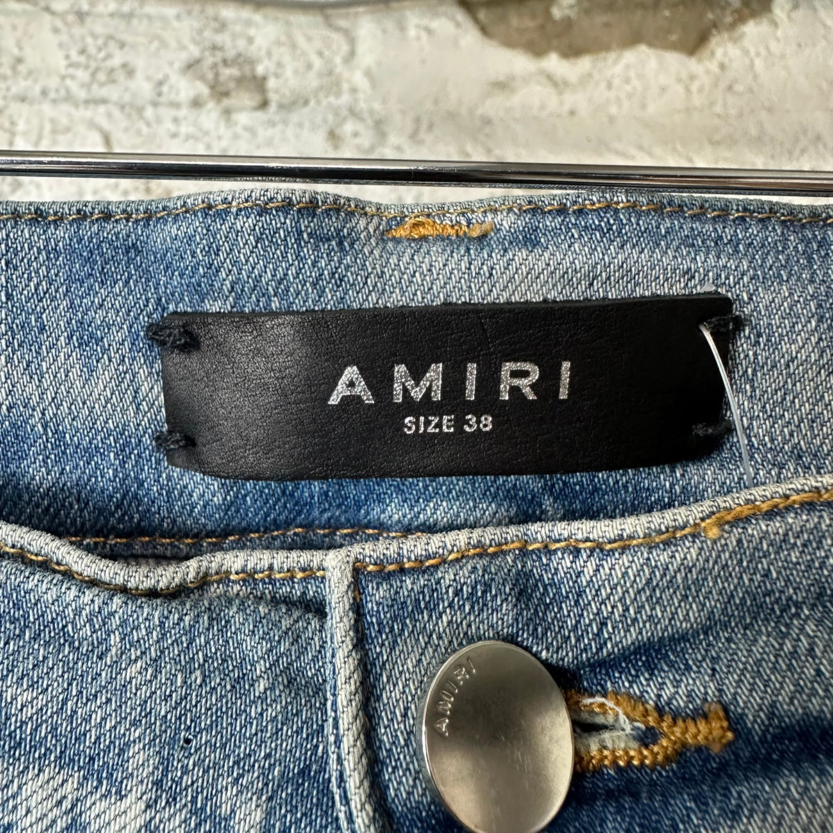 Amiri Black Paisley Star Blue Denim Jeans Sz 38
