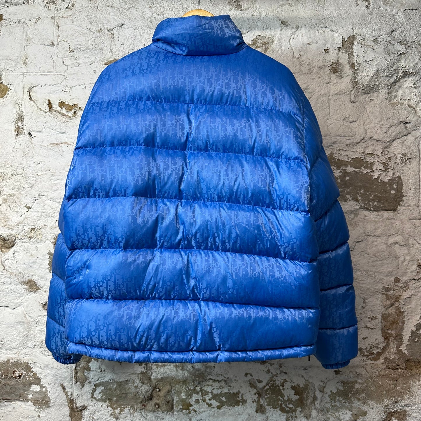 Dior Blue Oblique Monogram Puffer Jacket Sz XL