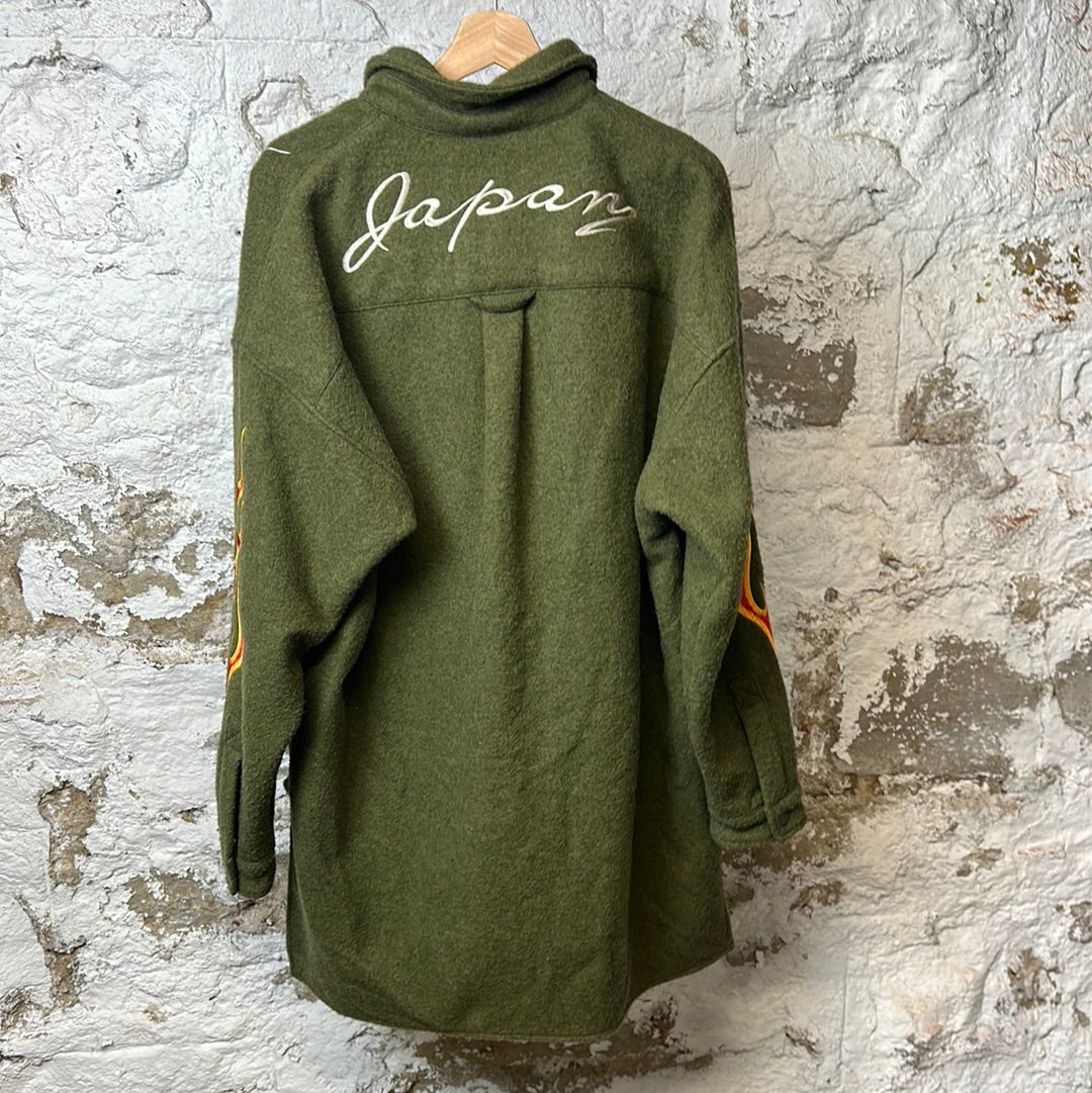 Ready Made Green Wool Parka Jacket Sz L
