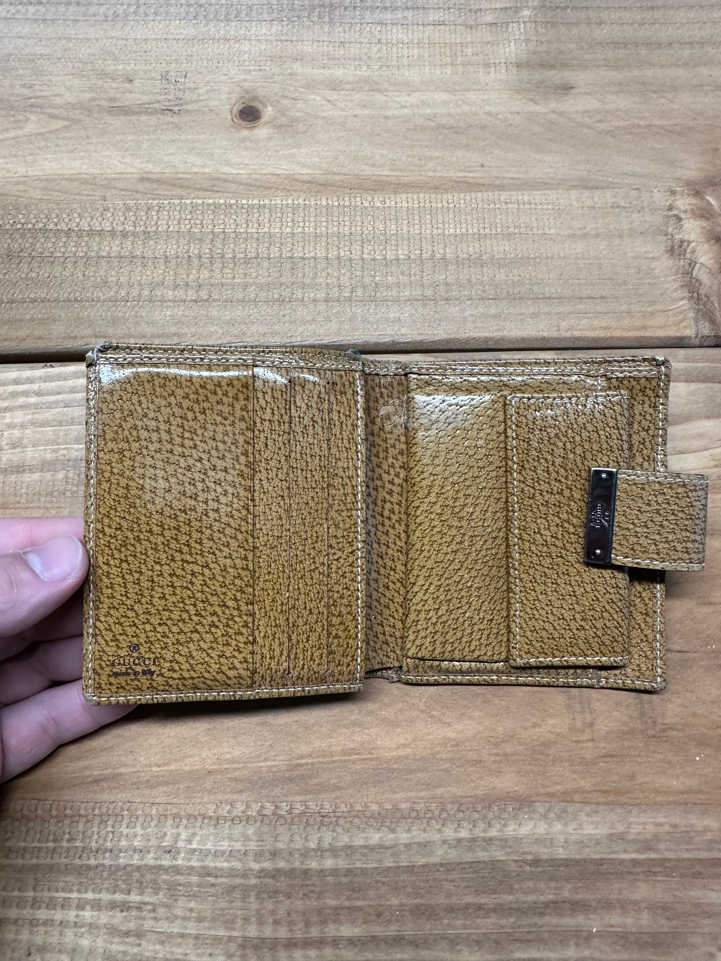 Gucci Blue Monogram Compact Wallet